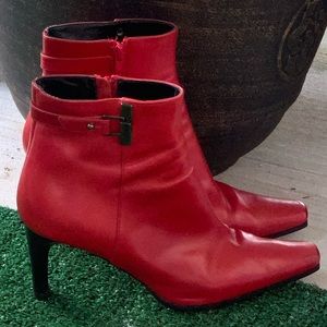 Top Royal Red Ankle Boots Size 8